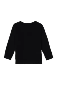US Polo Assn. Girls' Black Crew Neck Basic Sweatshirt - Image 4