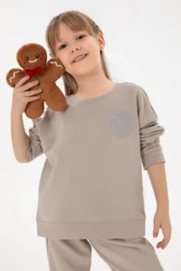 US Polo Assn. Girls' Stone Crew Neck Basic Sweatshirt