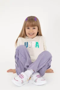 US Polo Assn. Girls' Cream Hooded Sweatshirt - Image 2