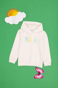 US Polo Assn. Girls' Cream Hooded Sweatshirt - Image 3