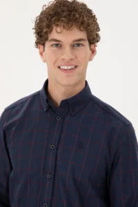 US Polo Assn. Men Navy Blue Long Sleeve Shirt - Image 2
