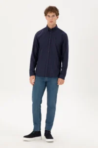 US Polo Assn. Men Navy Blue Long Sleeve Shirt - Image 4