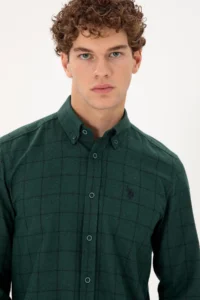US Polo Assn. Men Dark Green Long Sleeve Shirt - Image 2