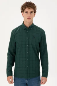 US Polo Assn. Men Dark Green Long Sleeve Shirt - Image 3