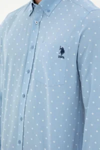 US Polo Assn. Men Light Blue Regular Fit with pocket Shirt - Image 7