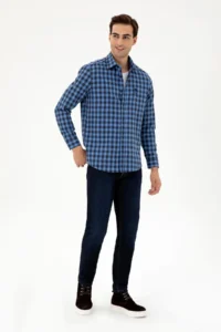 US Polo Assn. Men Indigo Long Sleeve Shirt - Image 4