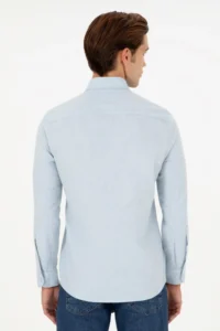 US Polo Assn. Men Light Blue Long Sleeve Shirt - Image 5