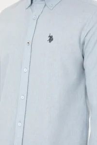 US Polo Assn. Men Light Blue Long Sleeve Shirt - Image 7