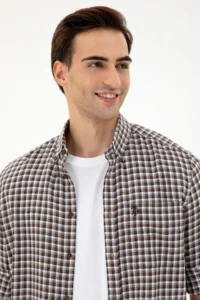 US Polo Assn. Men Brown Long Sleeve Shirt - Image 2