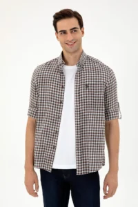 US Polo Assn. Men Brown Long Sleeve Shirt - Image 3