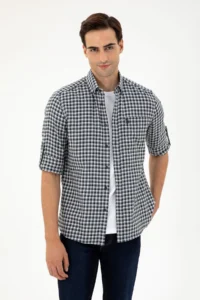 US Polo Assn. Men Navy Blue Long Sleeve Shirt - Image 3