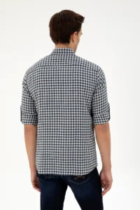 US Polo Assn. Men Navy Blue Long Sleeve Shirt - Image 5