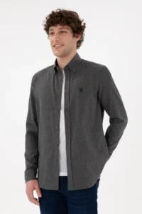 US Polo Assn. Men Anthracite Long Sleeve Basic Shirt