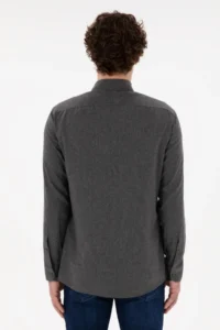 US Polo Assn. Men Anthracite Long Sleeve Basic Shirt - Image 5