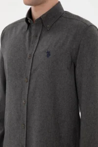 US Polo Assn. Men Anthracite Long Sleeve Basic Shirt - Image 7