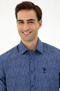 US Polo Assn. Men Navy Blue Long Sleeve Shirt - Image 2