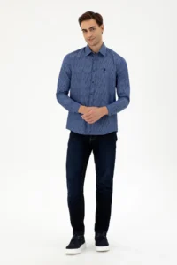US Polo Assn. Men Navy Blue Long Sleeve Shirt - Image 4