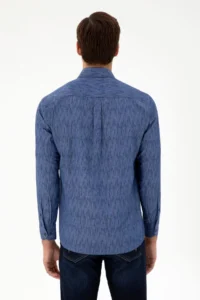 US Polo Assn. Men Navy Blue Long Sleeve Shirt - Image 5