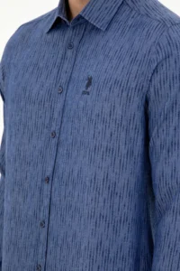 US Polo Assn. Men Navy Blue Long Sleeve Shirt - Image 7