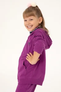 US Polo Assn. Girls' Violet Zippered Sweatshirt