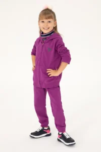 US Polo Assn. Girls' Violet Zippered Sweatshirt - Image 2