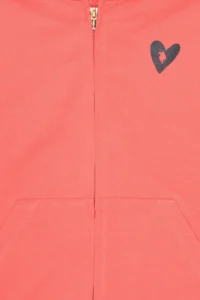 US Polo Assn. Girls' Pomegranate Zippered Sweatshirt - Image 3