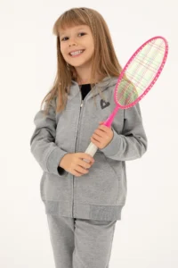 US Polo Assn. Girls' Gray Melanj Zippered Sweatshirt - Image 2