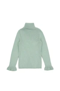 US Polo Assn. Girls' Aqua Green Turtleneck Sweater - Image 4