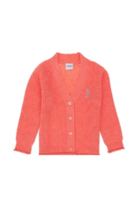 US Polo Assn. Girls' Pomegranate V-neck Knitwear Cardigan - Image 3