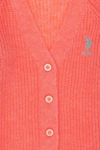 US Polo Assn. Girls' Pomegranate V-neck Knitwear Cardigan - Image 5