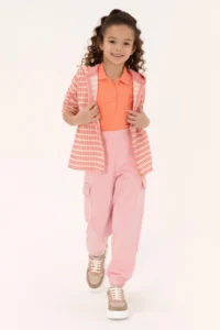 US Polo Assn. Girls' Powder Pink Pocket Detailed Jogger Sweatpants - Image 2