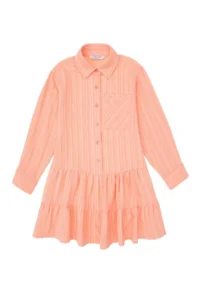 US Polo Assn. Girls' Salmon Weaving Shirt Dress - Image 3