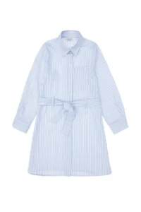 US Polo Assn. Girls' Light Blue Weaving Dress - Image 3