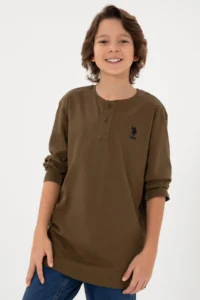 US Polo Assn. Boys' Khaki Basic Sweatshirt - Image 2