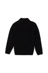 US Polo Assn. Boys' Half Zippered Black Sweater - Image 2