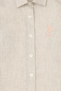 US Polo Assn. Girls' Ecru Long Sleeve Shirt - Image 6