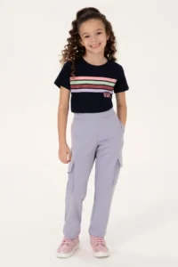 US Polo Assn. Girls' Lilac with pocket Sweatpants - Image 2