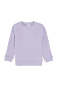 US Polo Assn. Girls' Lilac Fleece Crew Neck Basic Sweatshirt - Image 3