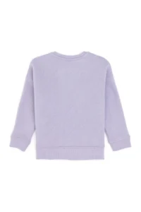 US Polo Assn. Girls' Lilac Fleece Crew Neck Basic Sweatshirt - Image 4