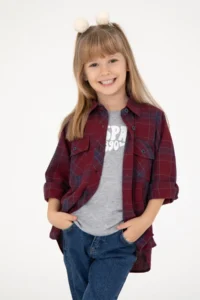 US Polo Assn. Girls' Red Long Sleeve Shirt