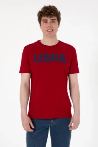 US Polo Assn. Men Regular Fit Crew Neck Burgundy Basic T-Shirt