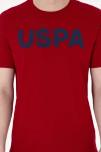 US Polo Assn. Men Regular Fit Crew Neck Burgundy Basic T-Shirt - Image 6