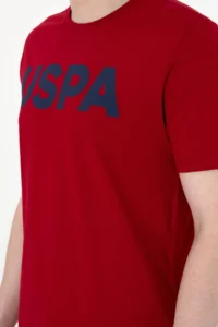 US Polo Assn. Men Regular Fit Crew Neck Burgundy Basic T-Shirt - Image 7