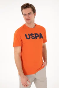 US Polo Assn. Men Regular Fit Crew Neck Pomegranate Basic T-Shirt - Image 3