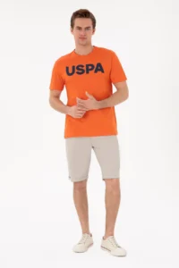 US Polo Assn. Men Regular Fit Crew Neck Pomegranate Basic T-Shirt - Image 4