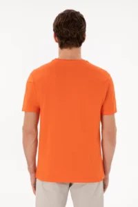 US Polo Assn. Men Regular Fit Crew Neck Pomegranate Basic T-Shirt - Image 5