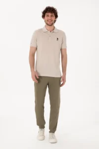 US Polo Assn. Men slim Fit Elastic Hem Mink Sweatpants
