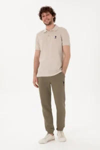 US Polo Assn. Men slim Fit Elastic Hem Mink Sweatpants - Image 3