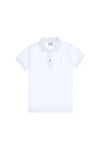 US Polo Assn. Boys' White Basic Polo Shirt Collar T-Shirt - Image 2