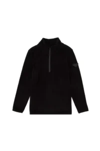 US Polo Assn. Boys' Half Zippered Black Fleece Sweatshirt